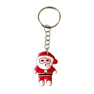 🔴 5 for $10 ONE Holiday Festive Christmas Santa Ring Key Chain